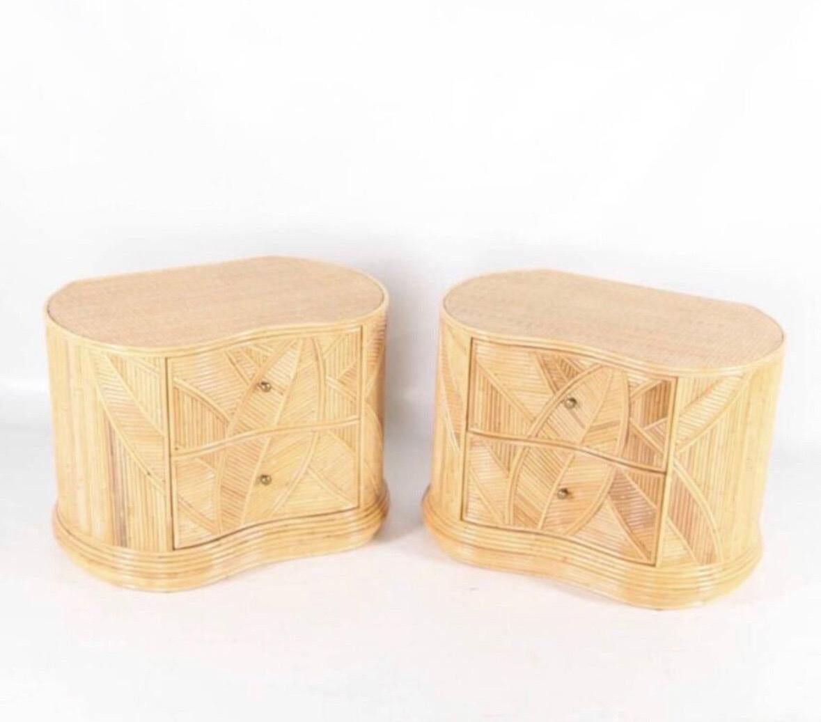 Pair of rattan « coconut tree/ palm tree » sconces 59