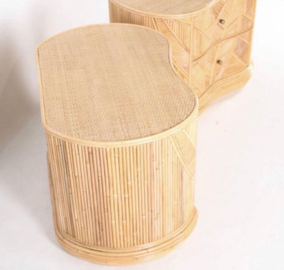 Pair of rattan « coconut tree/ palm tree » sconces 62