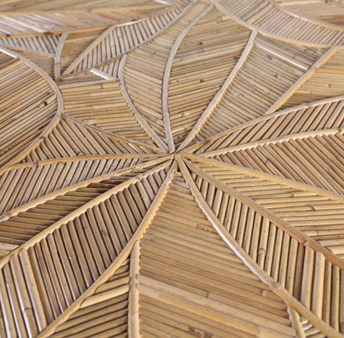 Pair of rattan « coconut tree/ palm tree » sconces 76