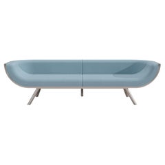 Divano moderno a tre posti con schienale curvo in legno Wood Wood spazzolato in acciaio inox