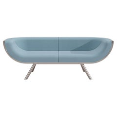 Divano moderno a due posti con schienale curvo in legno Wood Wood spazzolato in acciaio inox