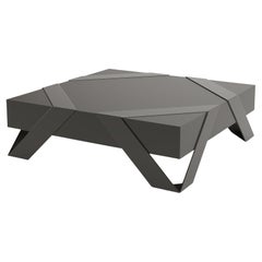 Mesa de centro cuadrada minimalista moderna Laca negra mate y alto brillo