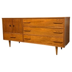 1960s Mid-Century Modern Possibly Teak Credenza / Dresser with Sculpted Pull