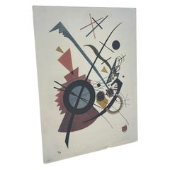 Vintage Abstract Geometric Composition Print After Wassily Kandinsky, Signed.