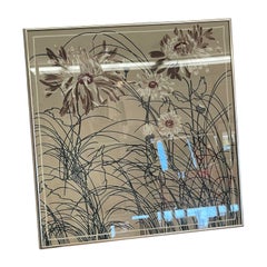 Vintage 1975 Framed Floral Screen Print Dated Botanical Wall Art.