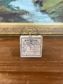 Antike Apothekerbox von W.M. aus dem Jahr 1907 Divan, Apotheker – Springfield, Missouri..