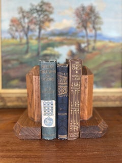 Vintage Handcrafted Bookends with Faceted Beveled Design, Possibly 1980s.