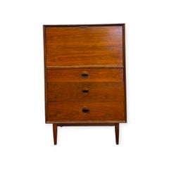 Vintage Mid Century Modern Drop-Front Secretary Desk & Chest of Drawers.