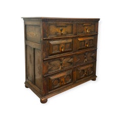 Antique Jacobean Style Carved Oak Dresser Chest of Drawers.