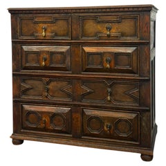 Antique Jacobean Style Carved Oak Dresser Chest of Drawers.