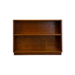 Vintage Mid-Century Streamline Moderne Low 2-Tier Wood Bookshelf.
