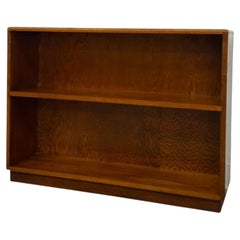 Vintage Mid-Century Streamline Moderne Low 2-Tier Wood Bookshelf.