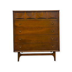 Vintage Mid Century Modern Broyhill Brasilia Walnut Bedroom Set.