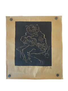 "Luta" Limited Edition Linocut Print by Belsky, Numbered 62/100, Hand Signed.