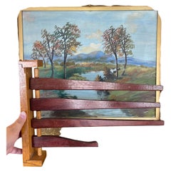 Vintage Wooden Swing-Arm Wall-Mounted Quilt or Towel Rack.