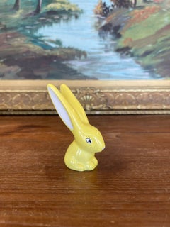 Vintage Mid-Century Yellow Porcelain Bunny Figurine by Villeroy & Boch, Germany.