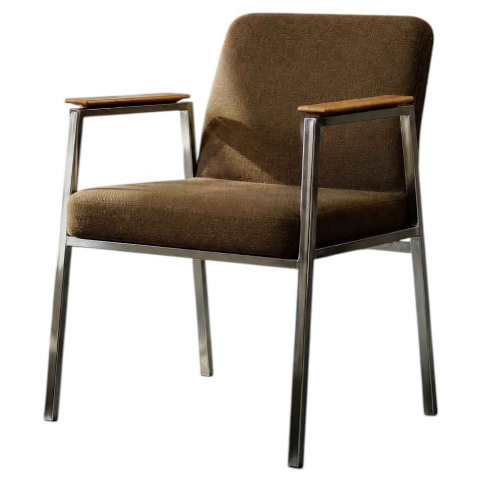Vintage Mid-Century Modern German Brown Conference Chair from Drabert, 1970s For Sale