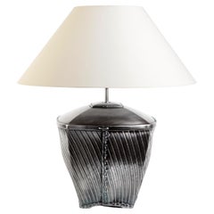 NUANZA. Table Lamp in Graphite, Contemporary Art Deco Design Handmade