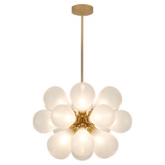 Cintola Maxi Pendant in Satin Gold with Frosted Glass by Tom Kirk