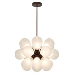 Cintola Maxi Pendant in Satin Bronze with Frosted Glass by Tom Kirk