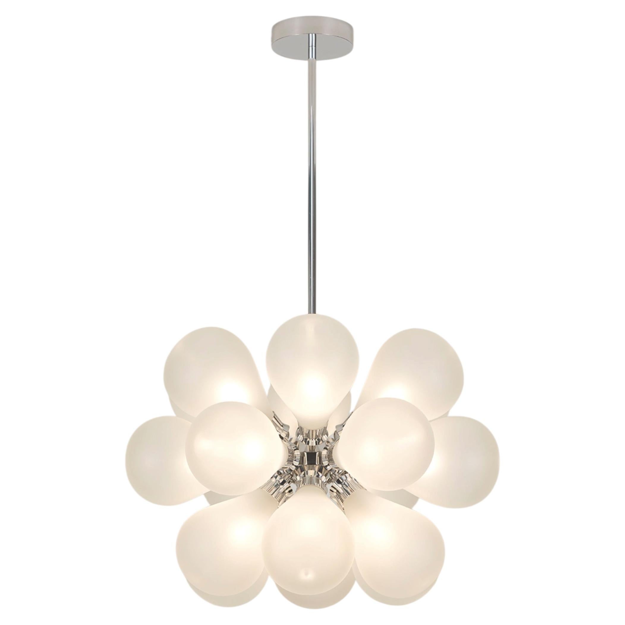 Cintola Maxi Pendant in Polished Aluminium with Frosted Glass by Tom Kirk