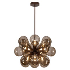 Cintola Maxi Pendant in Satin Bronze with Bronze Glass by Tom Kirk