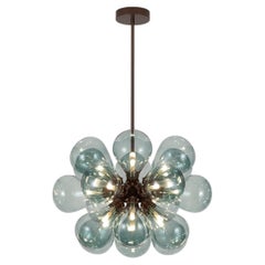 Cintola Maxi Pendant in Satin Bronze with Smoke Grey Glass by Tom Kirk