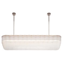 Linear Chandelier 1261mm / 49.75" in Polished Nickel with Tiered Glass Profile