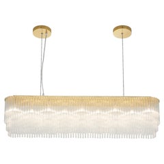 Linear Chandelier Thin 1445mm/58.75"  in Polished Brass / Tiered Glass Profile