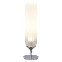 Pod Table Light in Polished Nickel with Frosted Glass Diffuser by Tom Kirk