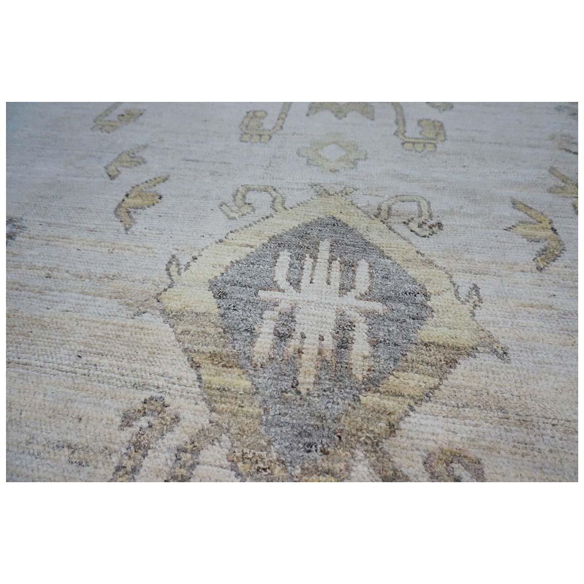 21st Century Turkish Oushak 9X13 Gold, Gray & Ivory Handmade Area Rug For Sale 1
