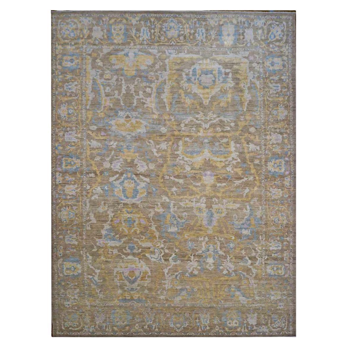 Persian Sultanabad Masters Collection 12 x 15 Brown, Light Blue, Gold