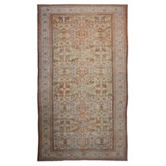 Antique Persian Sultanabad Wool & Cotton 12X21 Orange & Tan Handmade Area Rug