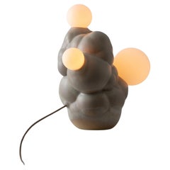 Bubbly Botryoidal Ceramic Table Lamp in Cream Custom Glaze by Forma Rosa Studio