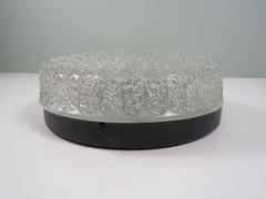 RZB German Pressed Glass Flush Mount Ceiling Light, 1970s