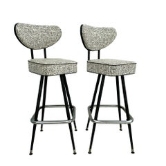 Vintage 1950s Bar Stools Atomic Mid Century Modern Weinberg Style
