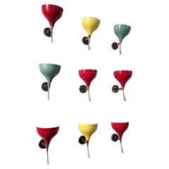 Juego de 10 Apliques de Oscar Torlasco para Lumen, Italia, años 50