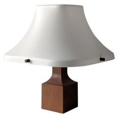 Danish Modern Teak Table Lamp with Pagoda Acrylic Shade, 1960s