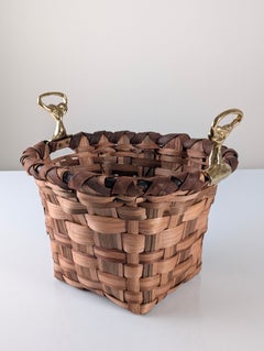 David Marshall, cesto in legno brutale e ottone fuso, anni '70