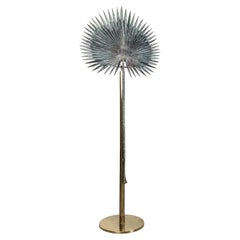 Valenti Fan Palm Bronze and Brass Floor Lamp, 1970s