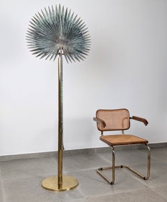 Valenti Fan Palm Bronze and Brass Floor Lamp, 1970s