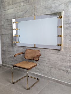 Gaetano Sciolari Mid-Century Illuminated Vanity Wall Mirror, Italy, 1970s