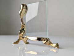 David Marshall: Skulpturaler Bilderrahmen aus Messing und Glas, Spanien, 1970er Jahre