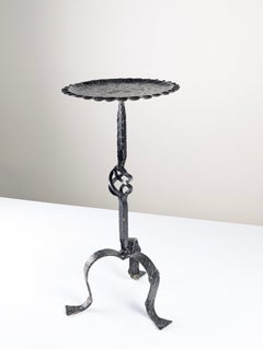 1950s Spanish Wrought Iron Martini Drinks Table Mid-Century Side Table