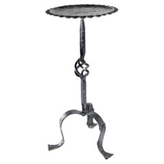 1950s Spanish Wrought Iron Martini Drinks Table Mid-Century Side Table