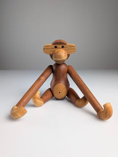 Kay Bojesen Danish Modern Two-Tone Wooden Monkey Figure, 20th Century