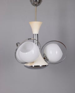 Lustre italien vintage « Space Age » avec ampoules en verre, années 1970