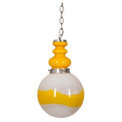 Vintage Space Age Italian Yellow Glass Chandelier, 1970s
