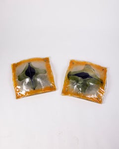 Pair of 1960s Murano glass wall lamps designed by Toni Zuccheri for Mazzega