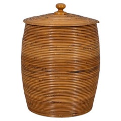 Vintage 1960s Italian design bamboo storage basket